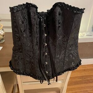 Black satin corset Sz XL